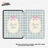 Born to Read Green Checkerboard Kindle Case, Kobo Case, Free Personalization